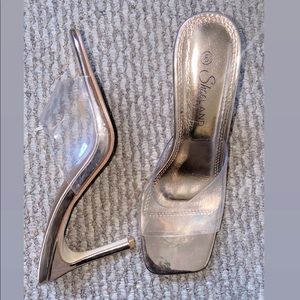 3 and 1/2 inch open toed heels